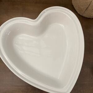 Chantal large white heart shaped stoneware baker serving dish
